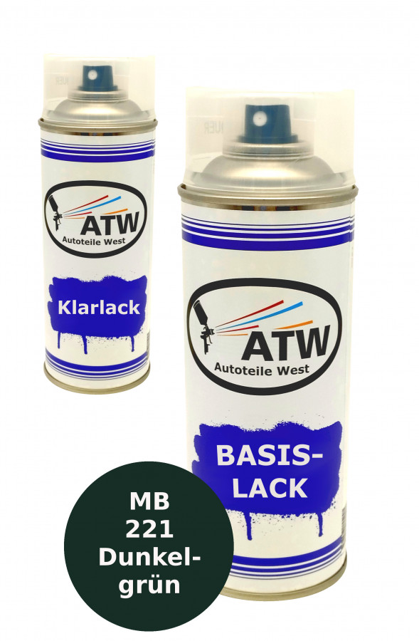 Autolack für Mercedes Benz 221 Dunkelgrün+400ml Klarlack Set